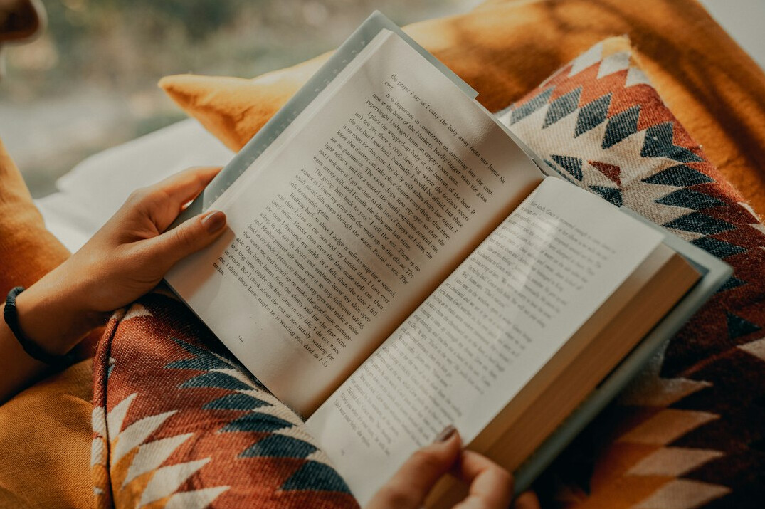 person reading book