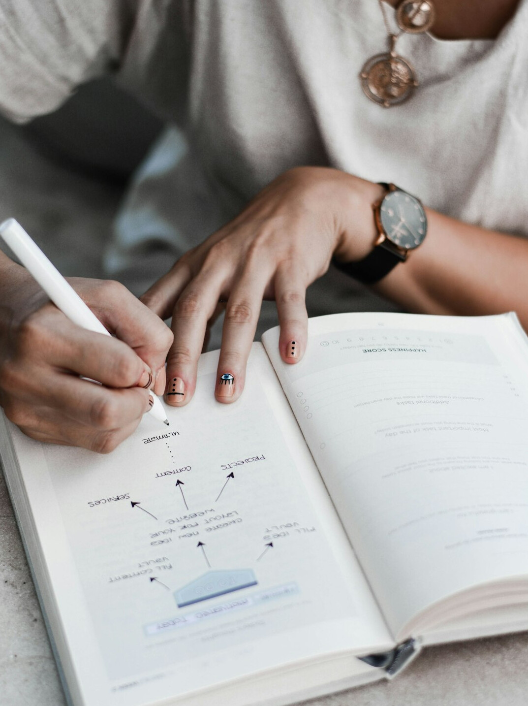 woman writing in journal