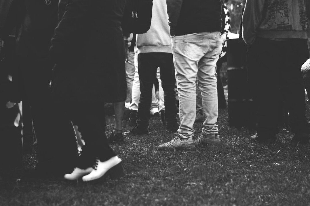 Group of Brazilian people talking and listening in a circle