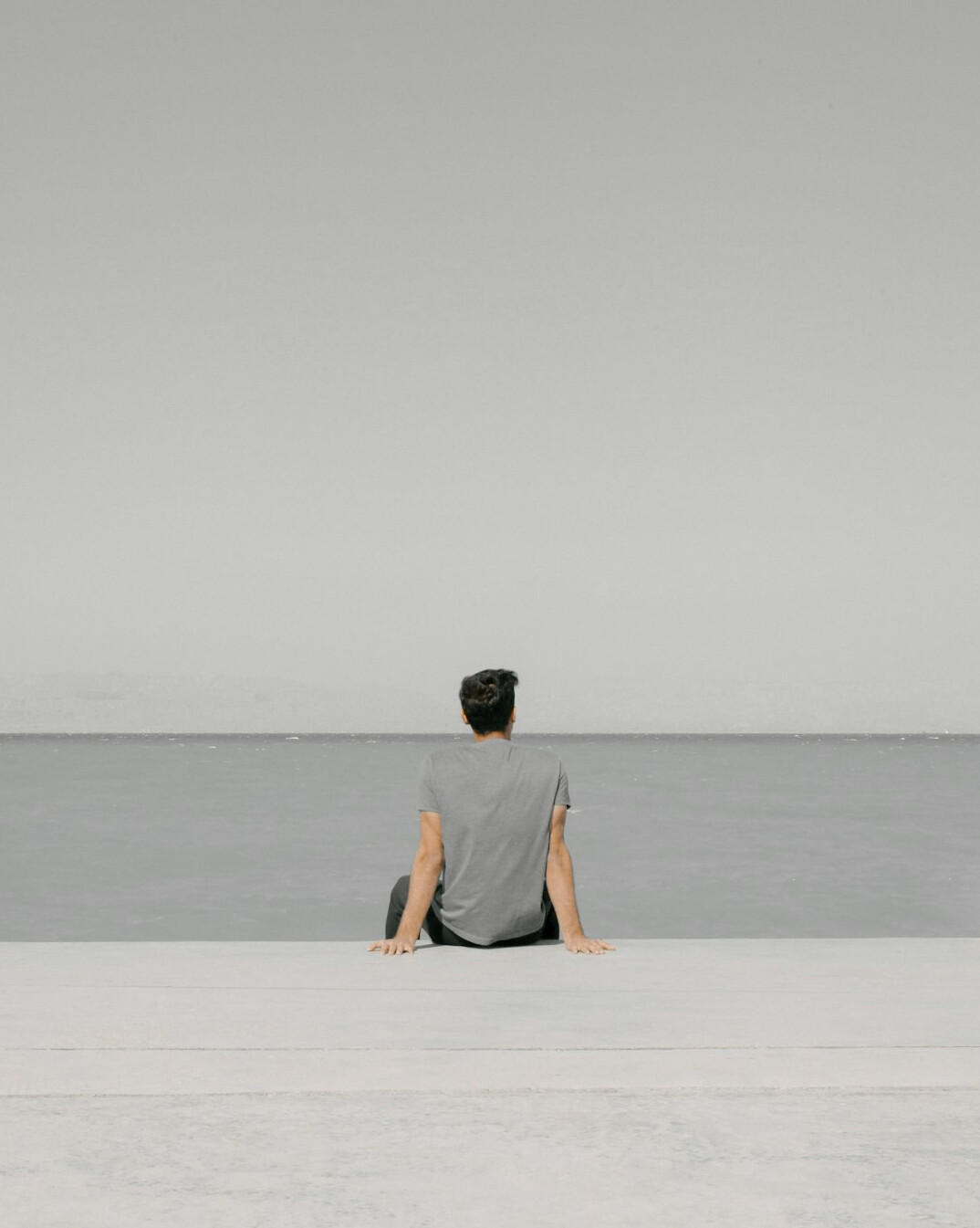 person reflecting alone