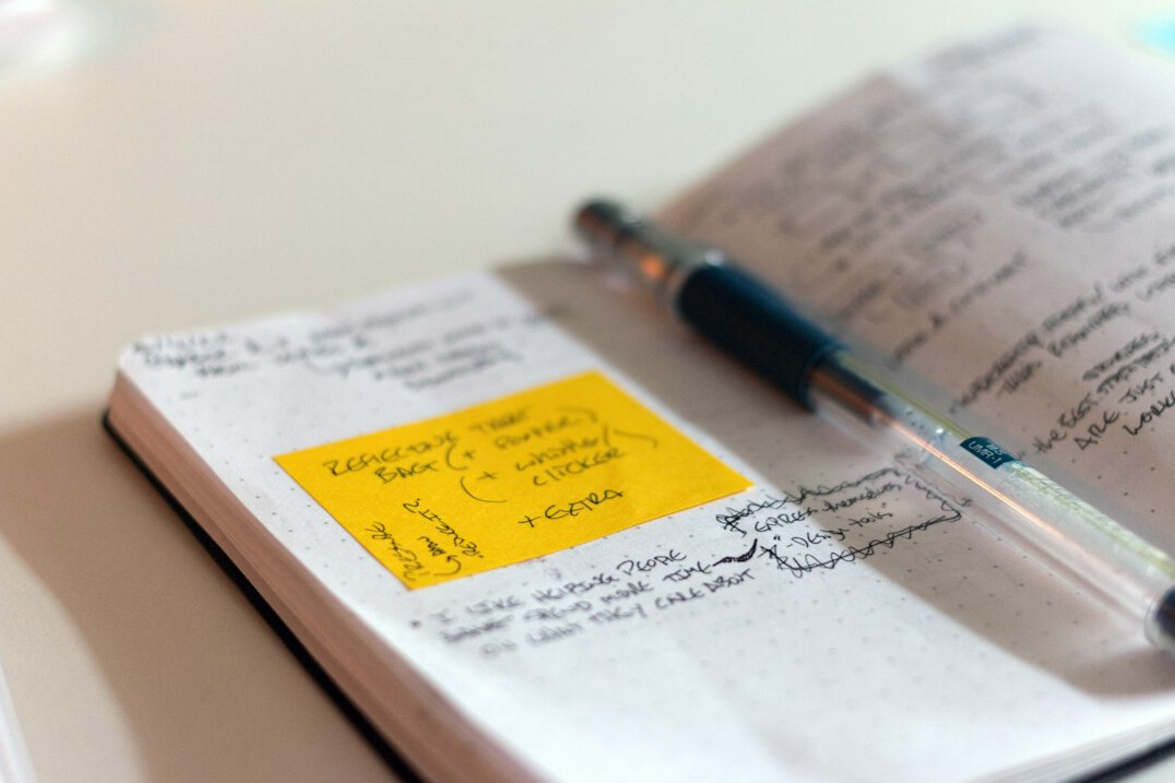 notebook with personal notes